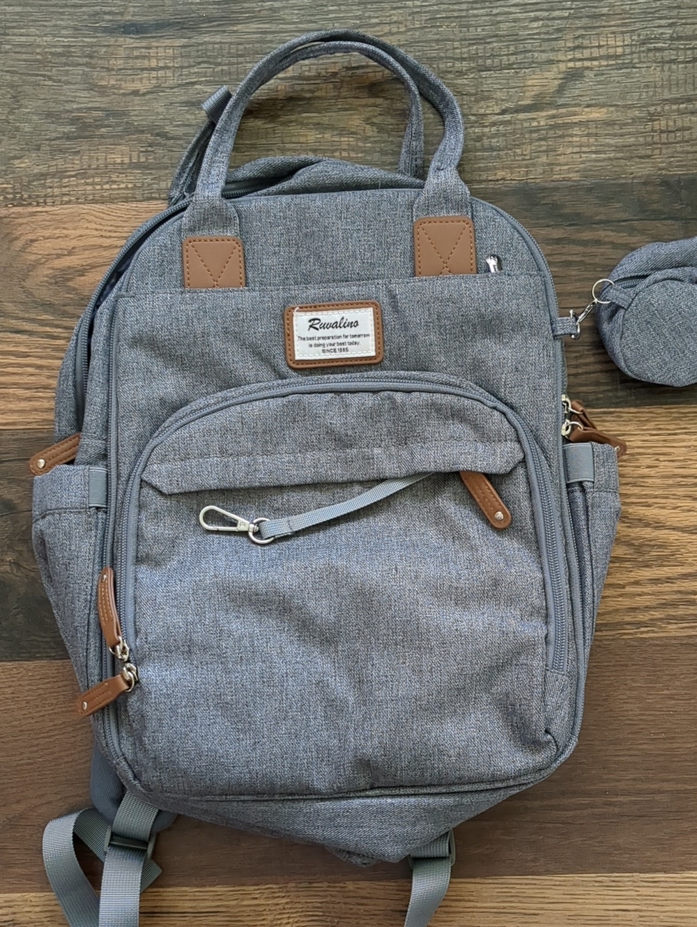 Women's Gray Diaper Diaperbag Backpack by Ruvalino, NEW, NWOT
